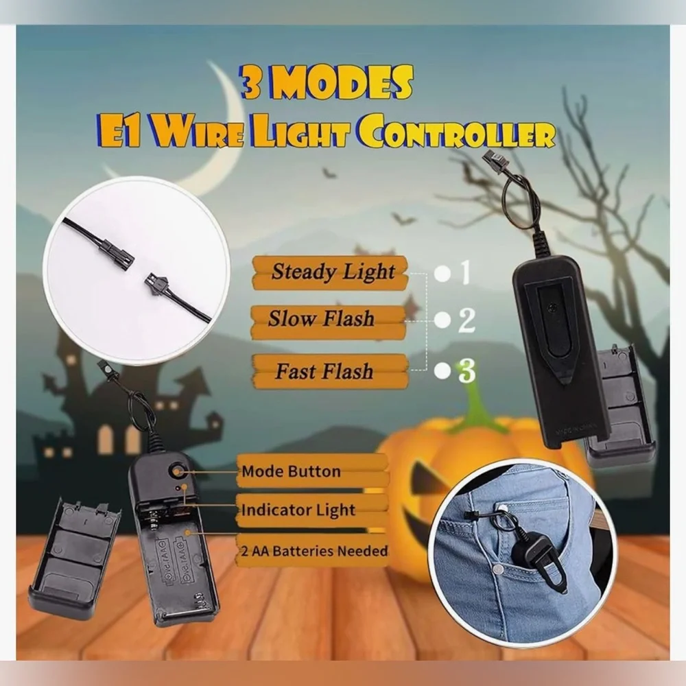 Sago Brothers LED Light-Up Halloween Mask – Black & Green – 3 Light Modes